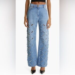 Versace Women's Slash Distressed Jeans